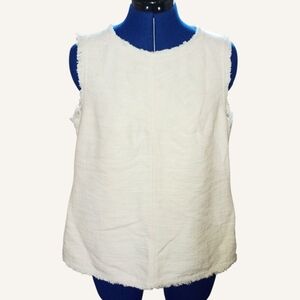 Banana Republic Cream Textured Sleeves Blouse Size 14